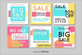 Fashion social media sales banners collection Free Vector