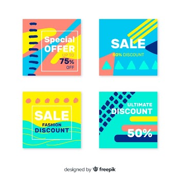 Fashion social media sales banners collection Free Vector