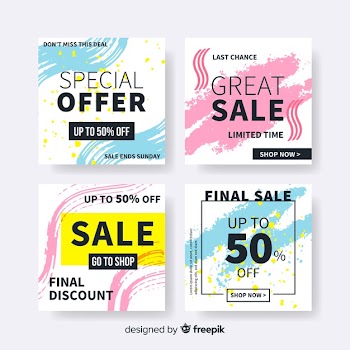 Fashion social media sales banners collection Free Vector