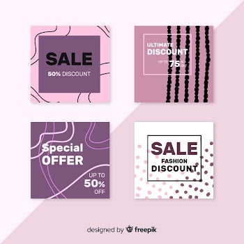 Fashion social media sales banners collection Free Vector
