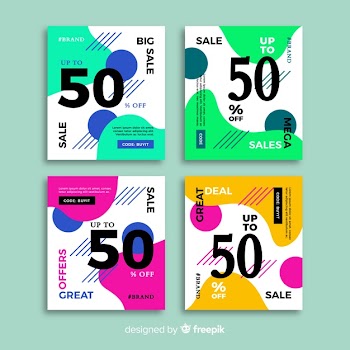 Fashion social media sales banners collection Free Vector