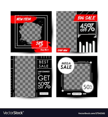 Fashion social media template vector image