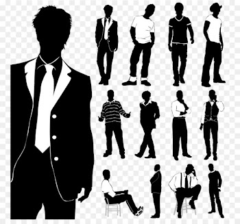 Fashion Stock photography Model Clip art - Men's fashion silhouette vector material, 