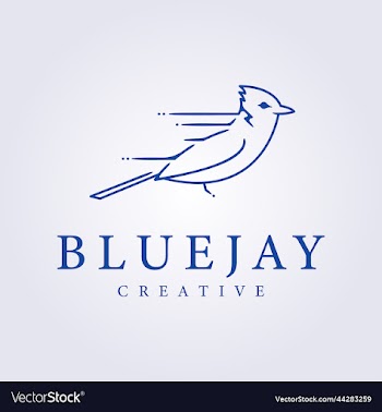 fast delivery with bluejay symbol for logo line