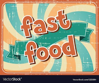  					Fast food background in retro style vector image														
