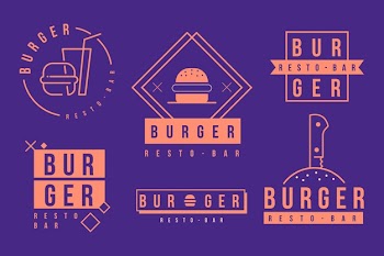 Fast food burger company logo template Free Vector