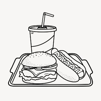 Fast food doodle clipart, cute | Free PSD Illustration - rawpixel