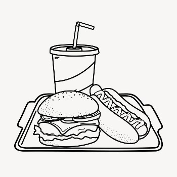 Fast food doodle collage element, | Free Vector Illustration - rawpixel