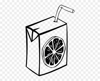 Fast Food, Drinks, Juice, Orange By This Clip Art Is - Juice Box Clipart Black And White