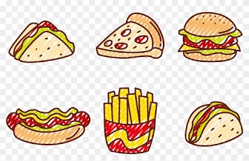 Fast Food Hamburger Pizza Hot Dog Club Sandwich - Fast Food Vector