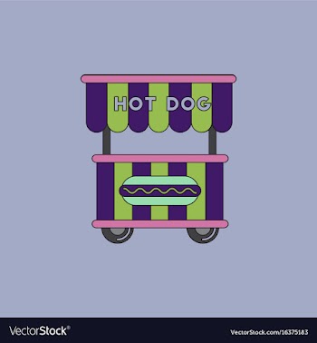 Fast food hot dog cart and street hot dog cart vector image