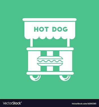 Fast food hot dog cart and street hot dog cart vector image