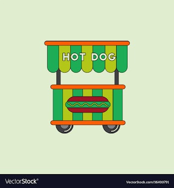 Fast food hot dog cart and street hot dog cart vector image
