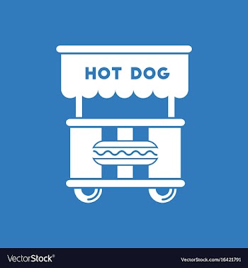 Fast food hot dog cart and street hot dog cart vector image