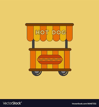 Fast food hot dog cart and street hot dog cart vector image