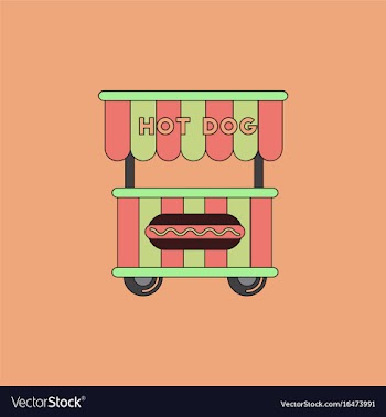 Fast food hot dog cart and street hot dog cart vector image