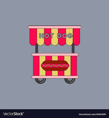 Fast food hot dog cart and street hot dog cart vector image