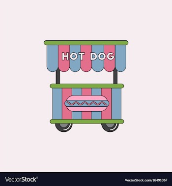 Fast food hot dog cart and street hot dog cart vector image