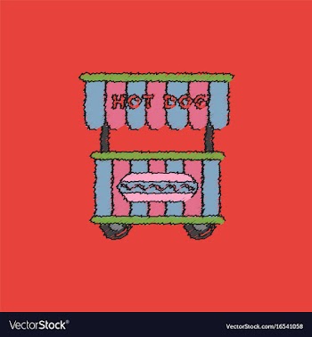 Fast food hot dog cart and street hot dog cart vector image
