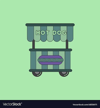 Fast food hot dog cart and street hot dog cart vector image
