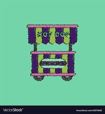 Fast food hot dog cart and street hot dog cart vector image