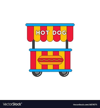 Fast food hot dog cart and street hot dog cart vector image