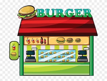 Fast Food Restaurant Hamburger Clip Art - Cartoon Fast Food Restaurant