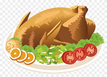 Fast Food Roast Chicken French Fries - Food Vector