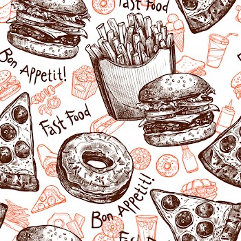 Fast food seamless pattern