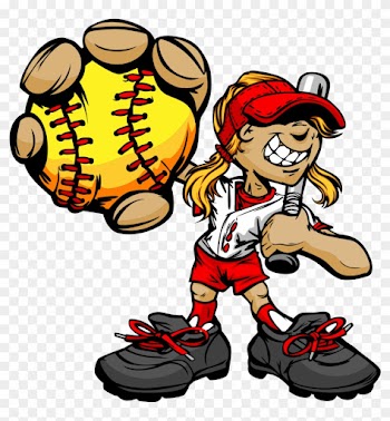 Fastpitch Softball Baseball Clip Art - Girls Softball Cartoon
