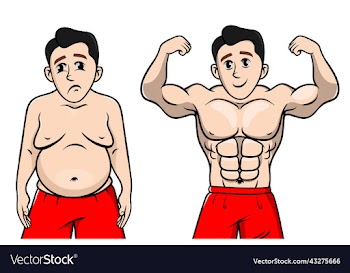 fat and slim man before and after weight loss