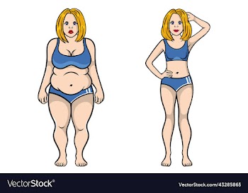 fat and slim women before after weight loss
