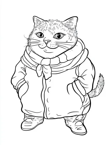 Fat Cat in Cheerful Outfits Playing in Snow: Kids' Coloring Book Fat Cat in Cheerful Outfits Playing in Snow: Kids' Coloring Book