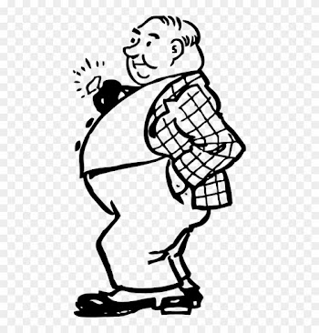Fat Man Clipart Black And White
