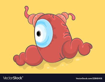 Fat monster scene vector image