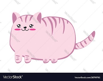 Fat pink cat design vector image
