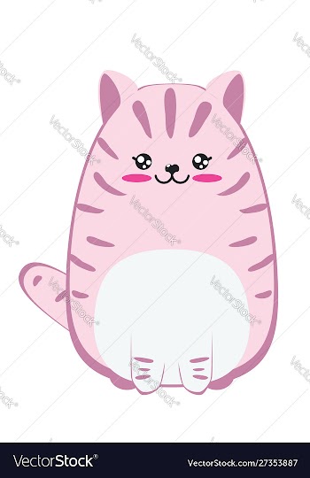 Fat pink cat design vector image
