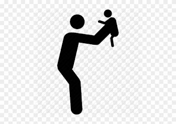 Father And Baby Pictogram Flat Icon Isolated On Vector - Parents And Baby Icon