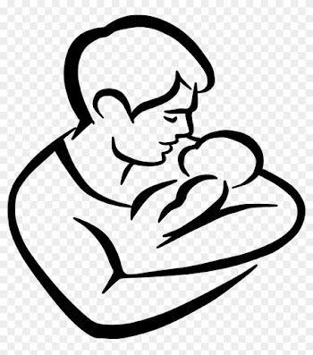 Father And Child Clipart - Dad And Baby Drawing