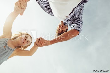 Father and daughter playing outdoors
