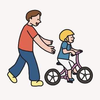 Father and son cycling collage | Free Vector - rawpixel