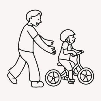 Father and son cycling hand | Free PSD Illustration - rawpixel