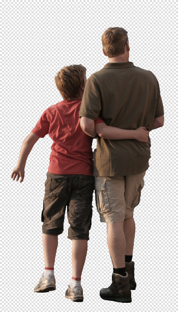 Father and son | Free Cut Out people, trees and leaves