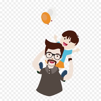 Father Cartoon Child - Vector father carrying a child 