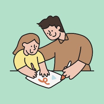 Father & daughter clipart, education | Free PSD - rawpixel