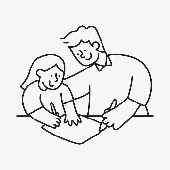 Father & daughter doodle clipart, | Free Vector Illustration - rawpixel