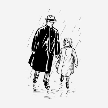 Father, daughter walking in the rain | Free Photo - rawpixel