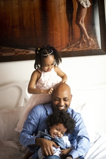 Father Laughing With His Kids