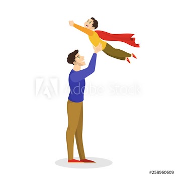 Father playing with a son