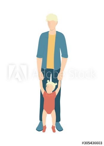 Father spend time with child vector illustration